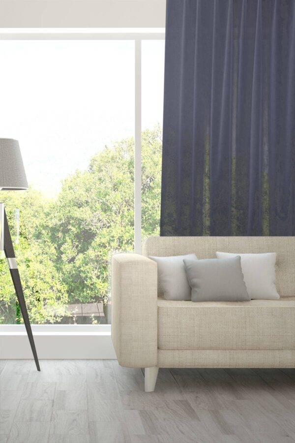 VENTO feiner Tagesvorhang Fischbacher Petrolblau [311]