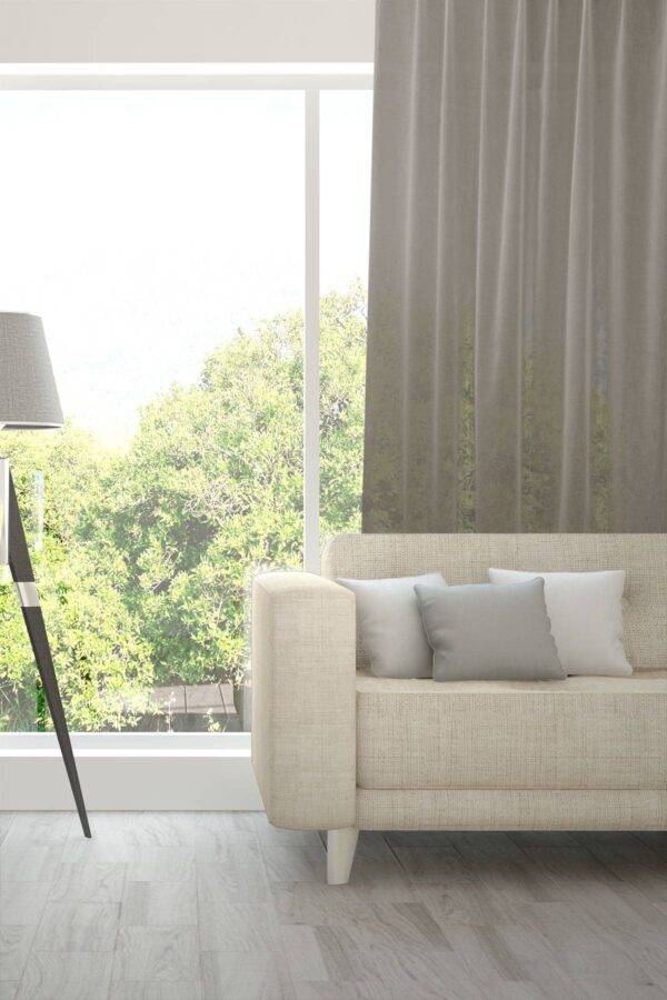 VENTO feiner Tagesvorhang Fischbacher Quarzgrau [367]