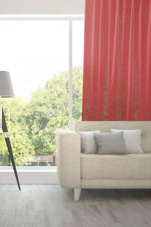 VENTO feiner Tagesvorhang Fischbacher Rot [242]