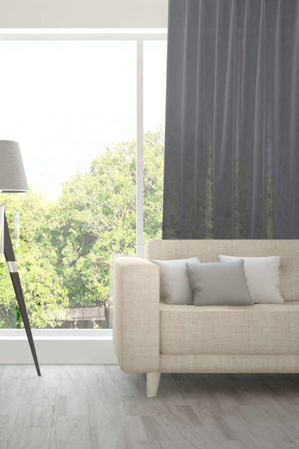 VENTO feiner Tagesvorhang Fischbacher Schiefergrau [335]