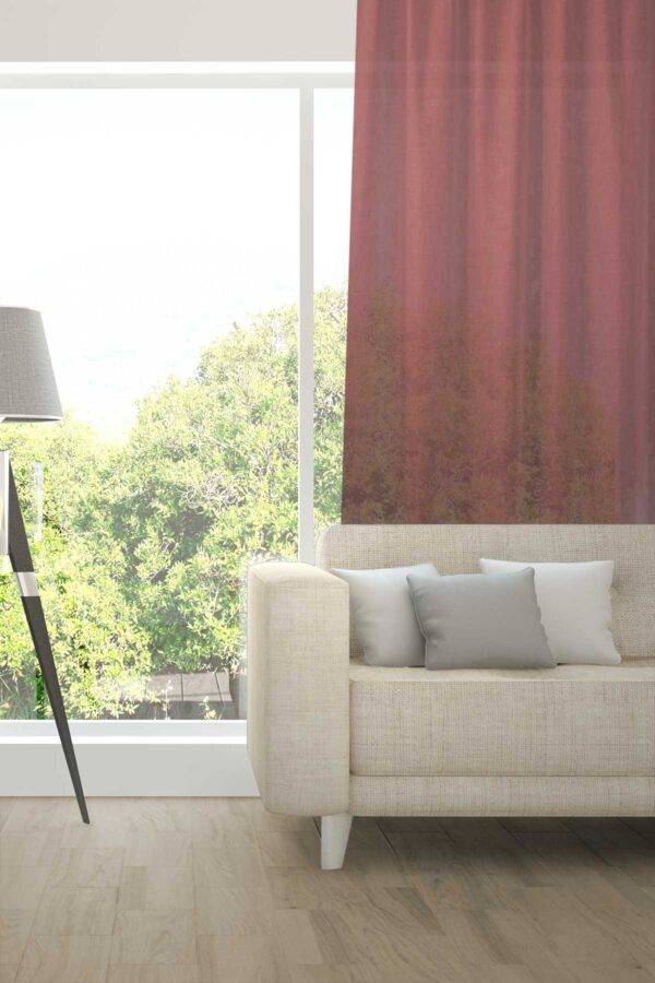 ALSARA Leinen-Massvorhang Fischbacher Aubergine [632]