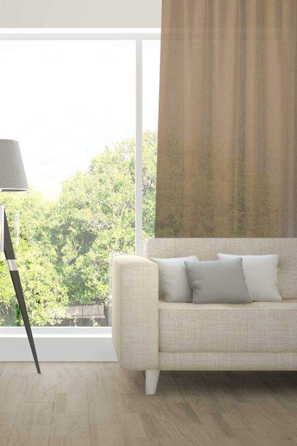 ALSARA Leinen-Massvorhang Fischbacher Braun [677]