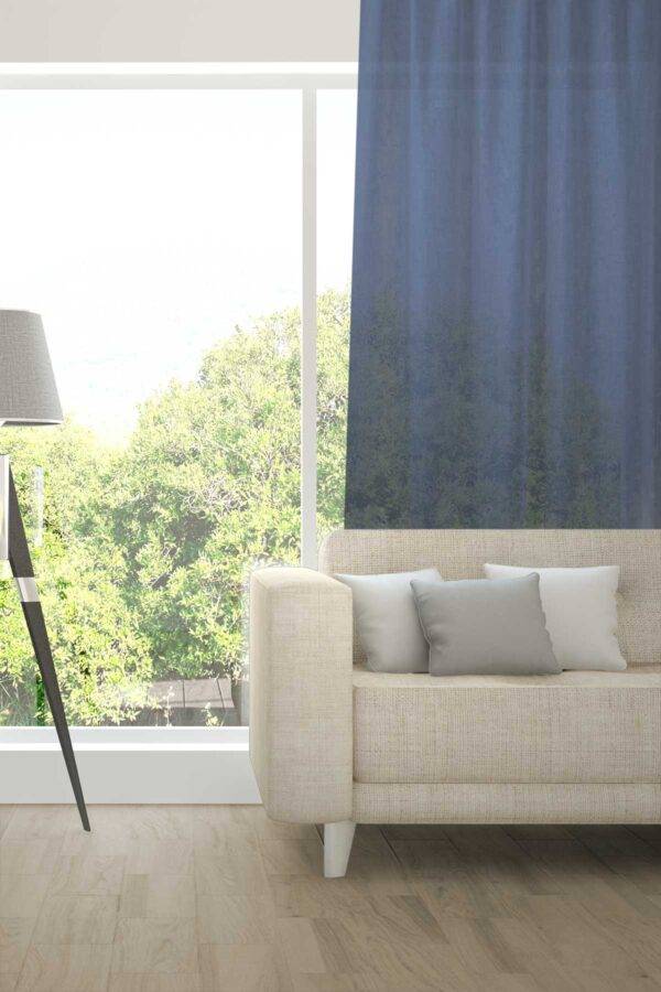 ALSARA Leinen-Massvorhang Fischbacher Dunkelblau [631]