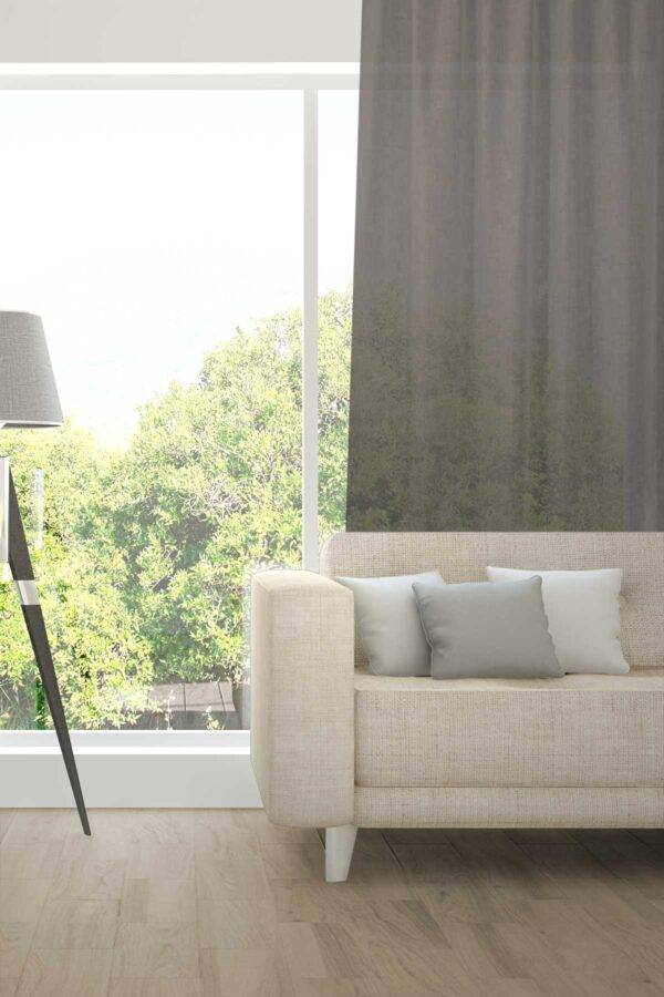 ALSARA Leinen-Massvorhang Fischbacher Dunkelgrau [615]