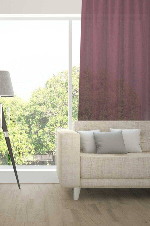 ALSARA Leinen-Massvorhang Fischbacher Dunkelviolett [628]