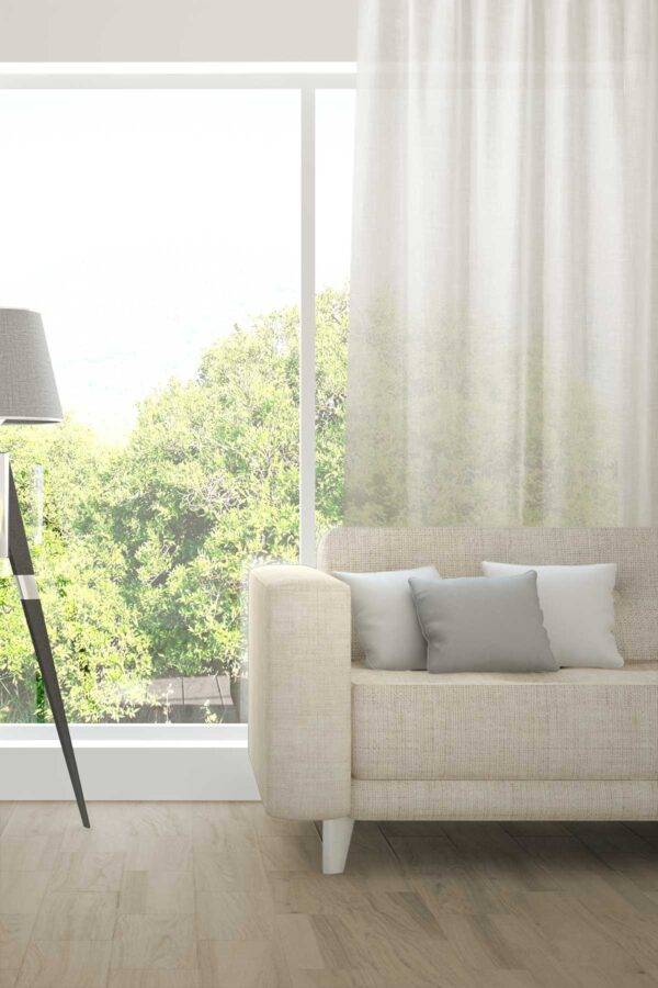 ALSARA Leinen-Massvorhang Fischbacher Ecruweiss [607]