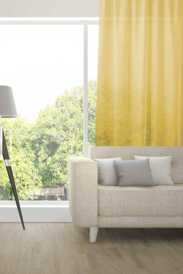 ALSARA Leinen-Massvorhang Fischbacher Gelb [623]