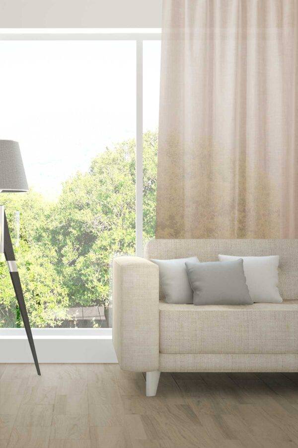 ALSARA Leinen-Massvorhang Fischbacher Graubeige [647]