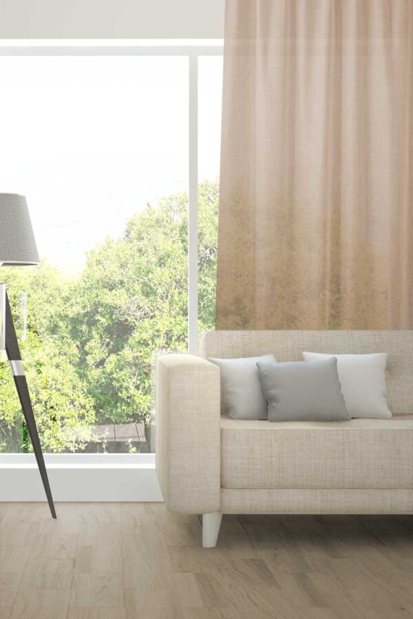 ALSARA Leinen-Massvorhang Fischbacher Helles Taupe [657]