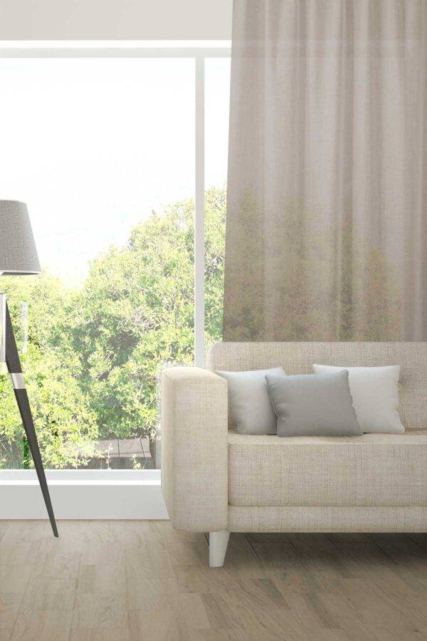 ALSARA Leinen-Massvorhang Fischbacher Hellgrau [605]