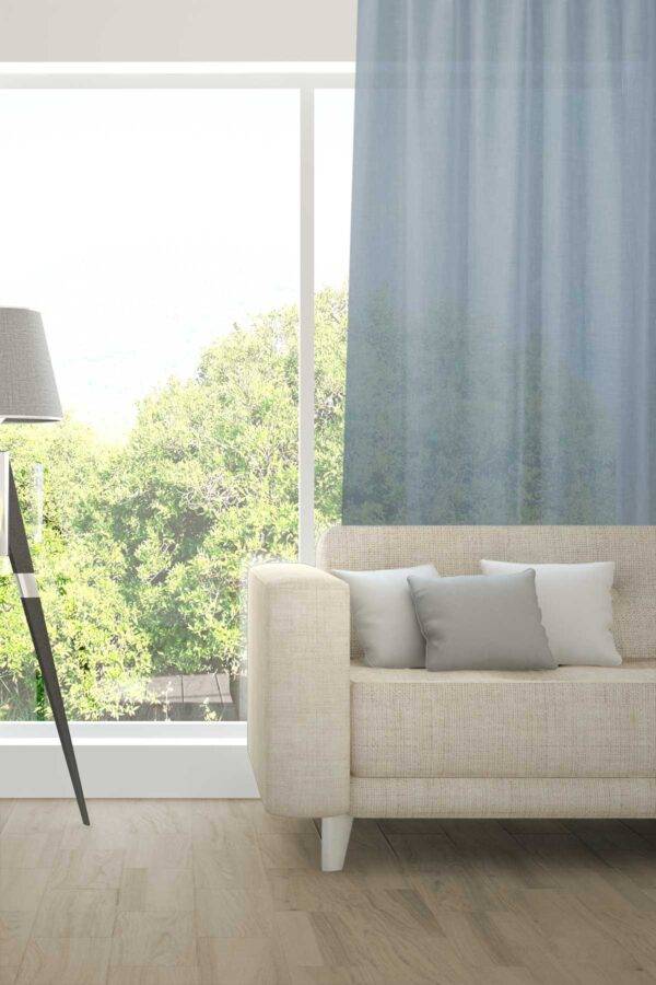 ALSARA Leinen-Massvorhang Fischbacher Himmelblau [611]