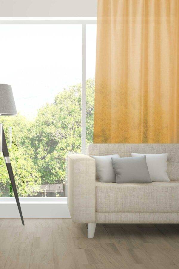 ALSARA Leinen-Massvorhang Fischbacher Maisgelb [633]