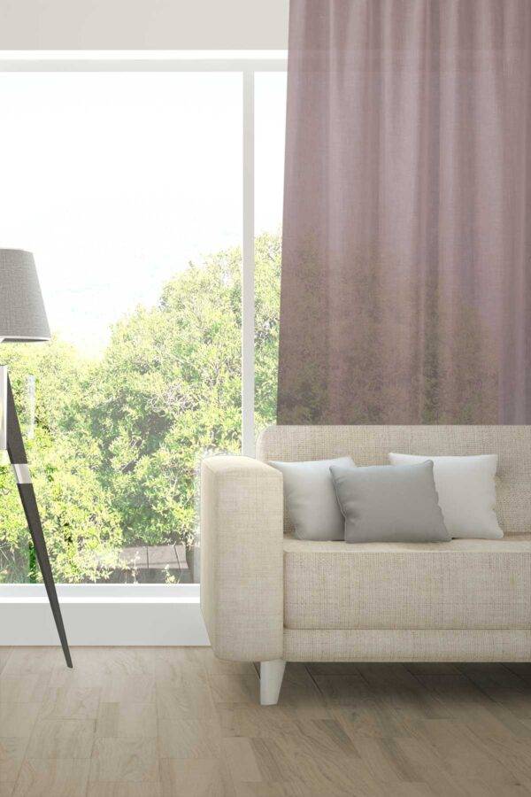 ALSARA Leinen-Massvorhang Fischbacher Rosiges Braun [618]