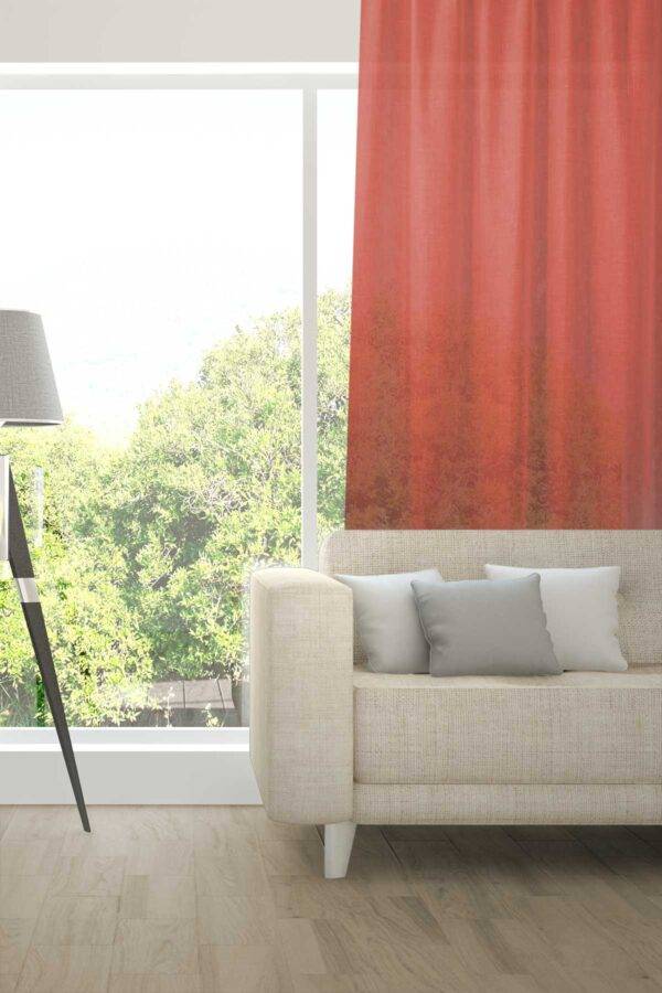 ALSARA Leinen-Massvorhang Fischbacher Rot [602]