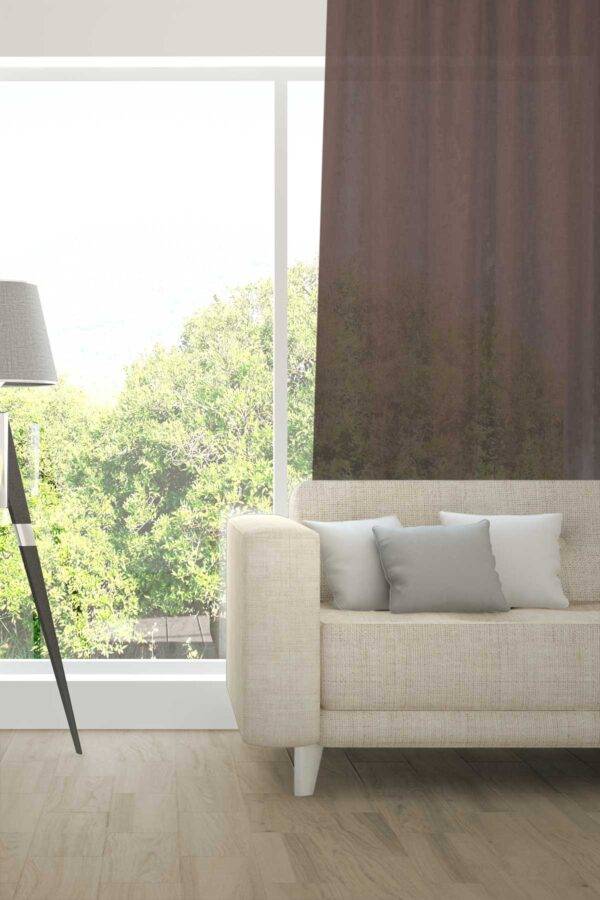 ALSARA Leinen-Massvorhang Fischbacher Schwarzbraun [687]