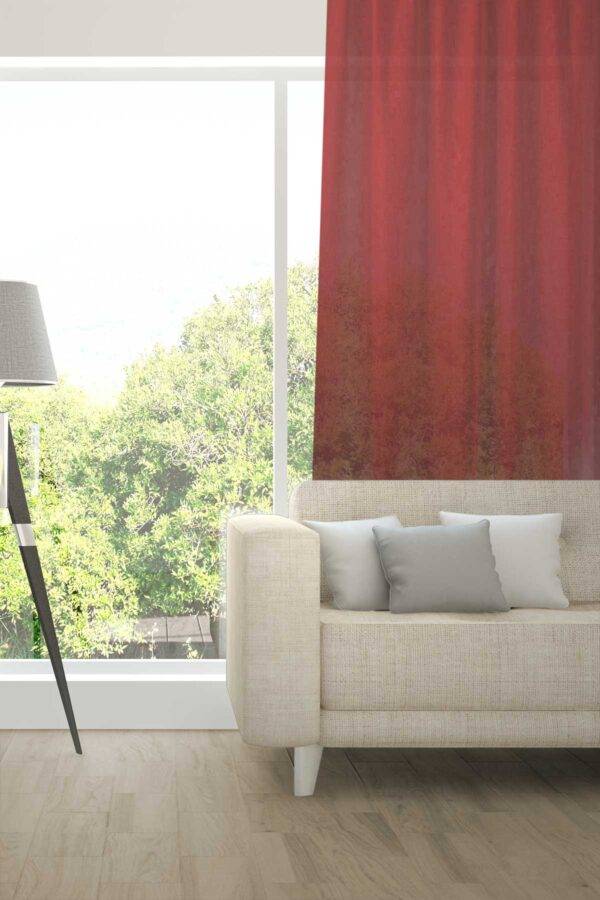 ALSARA Leinen-Massvorhang Fischbacher Weinrot [622]