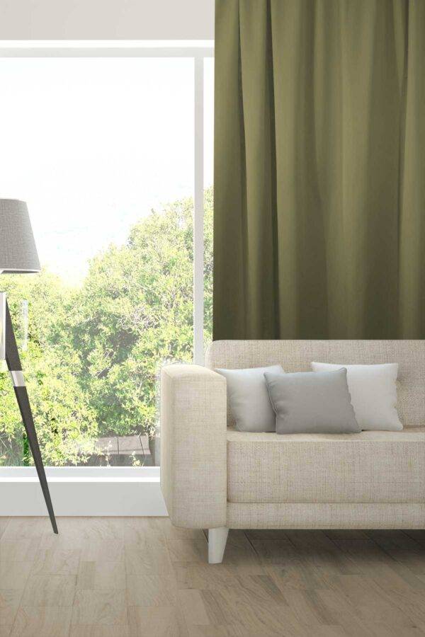 Nachtvorhang ATOMIC Fischbacher 1819 Olivgrün [104]