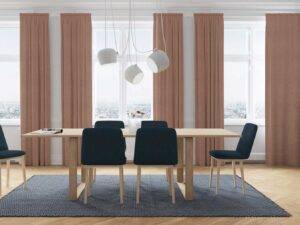Massvorhang blickdicht rot Esszimmer kvadrat Twinx