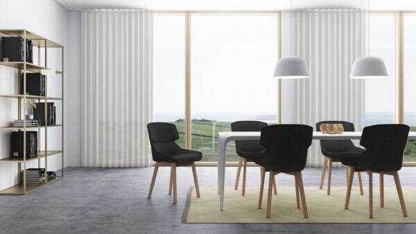 Vorhänge im Esszimmer kvadrat Benit weiss