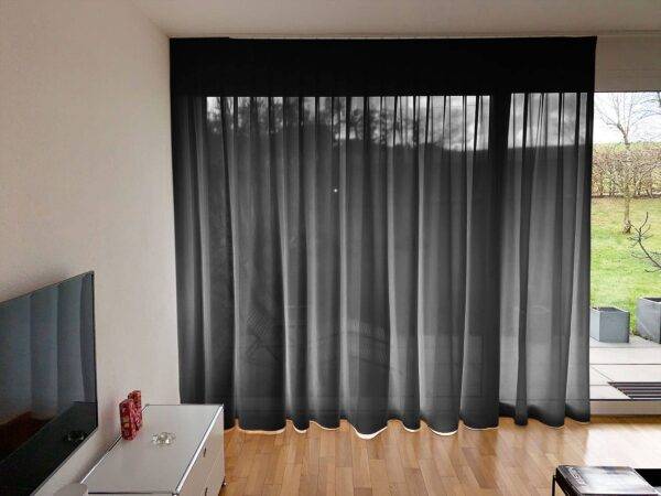 Transparenter Tagvorhang OPTIMA nach Mass Dunkelgrau