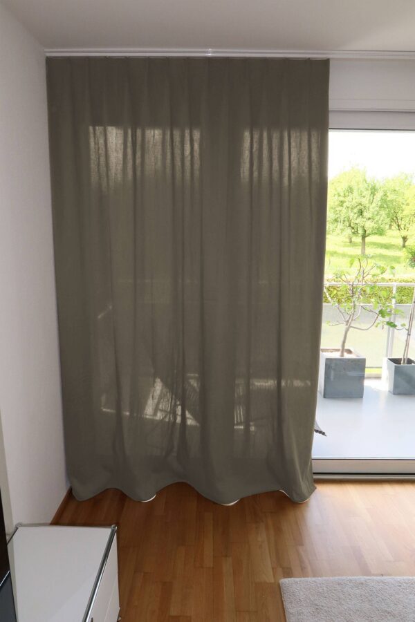 Massvorhang SOHO Leinenstruktur Beigegrau [347]