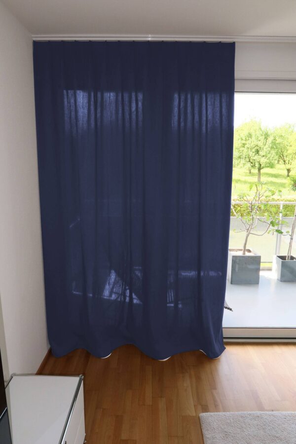 Massvorhang SOHO Leinenstruktur Dunkelblau [311]