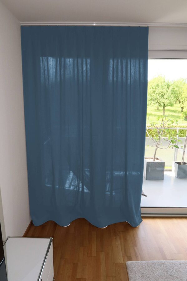 Massvorhang SOHO Leinenstruktur Fernblau [301]