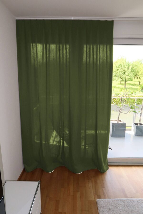 Massvorhang SOHO Leinenstruktur Olivgrün [324]