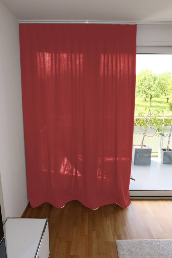 Massvorhang SOHO Leinenstruktur Rubinrot [312]