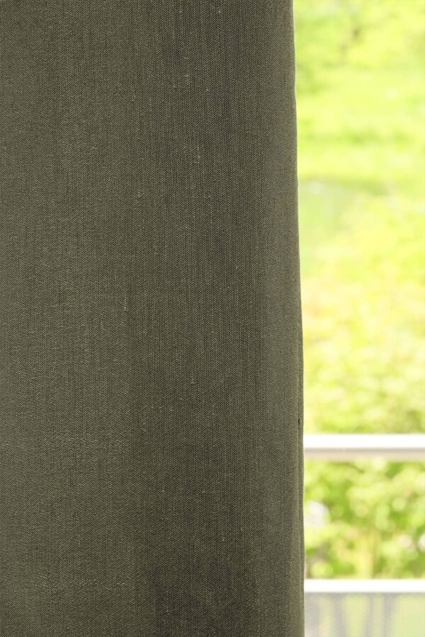 Massvorhang SOHO Leinenstruktur Graugrün