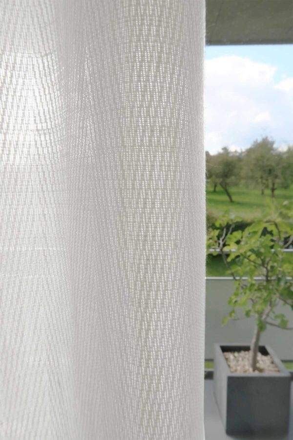 Tagesvorhang ALFONSO Abschluss Rechts Weiss [600]